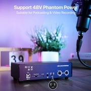 2x2 USB-C Audio Interface for PC/Mac Recording, 24-bit/192kHz, TS/XLR Inputs, Studio/Podcast/Streaming (Matte Black)