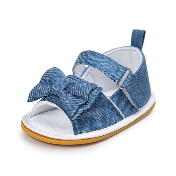 Meckior Baby Girls Sandals Rubber Sole Infant Summer Crib First Walker Shoes 3-18 Months