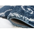 thumbnail image 3 of Ladole Rugs Shaggy Rabat Abstract Pattern Sustainable Spirals Style Indoor Area Rug Carpet in Blue White 5'3" x 7'6", 3 of 4