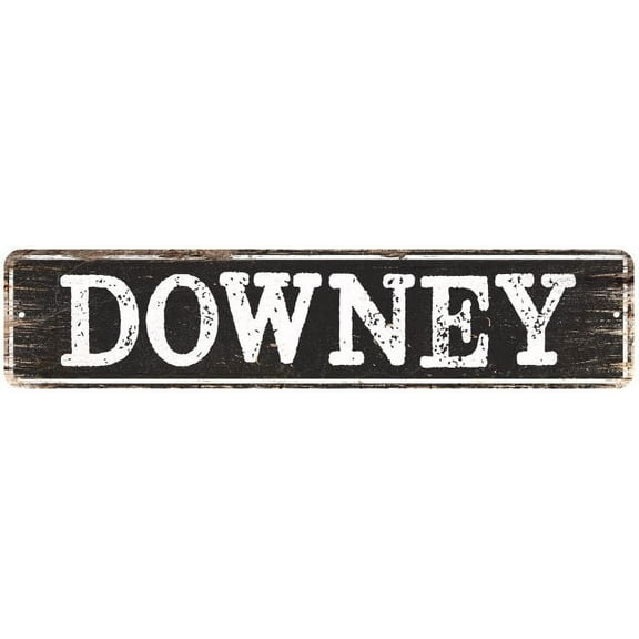 DOWNEY Gift Chic Metal Sign Home Decor Cities 4x18 204180007049