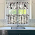 thumbnail image 3 of Vintage Kitchen Curtains Set Boho Tribal Aesthetic Tier and Valance Set with Rustic Patterns Rod Pocket Light Filtering Curtains, 3 of 6