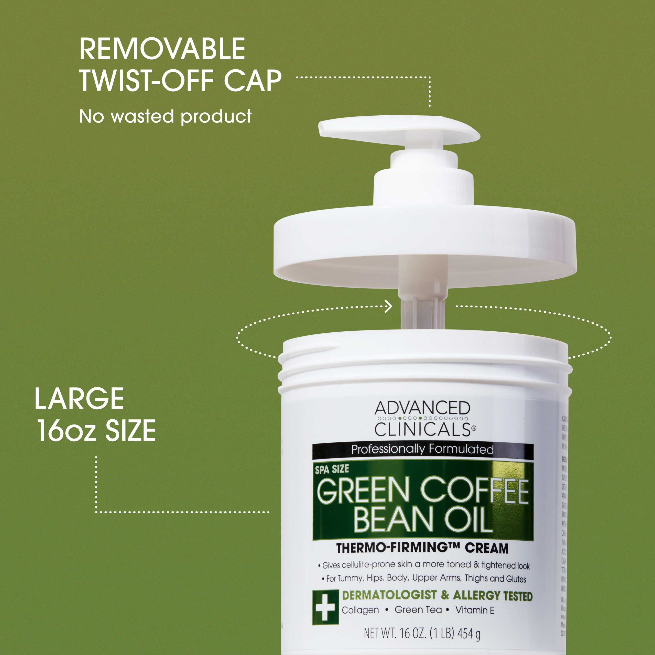 Advanced Clinicals Green Coffee Bean Body Cream and Firming Retinol Body Lotion. Two 16 fl oz