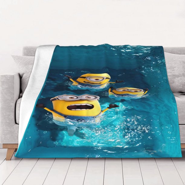 Manta polar de los Minions de Mi villano favorito, súper suave y acogedora, para ropa de cama para hombres, mujeres, personas mayores y niños Características: súper suave, 40 x 30 pulgadas