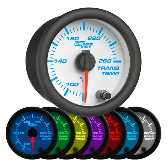 GlowShift | White 7 Color Series Transmission Temperature Gauge for Cars and Trucks