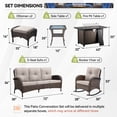 thumbnail image 2 of Gymojoy 7-Piece Brown Outdoor Patio Furniture with Fire Pit Table High-Back All-Weather Rattan Wicker Conversation Set Outdoor Sofa with Rocking Chair & Side Table, Beige, 2 of 13