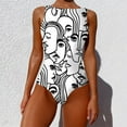 thumbnail image 2 of VerPetridure Womens One Piece Bathing Suits Color Block Print Backless Swimsuits Summer Athletic Swimwear, 2 of 7