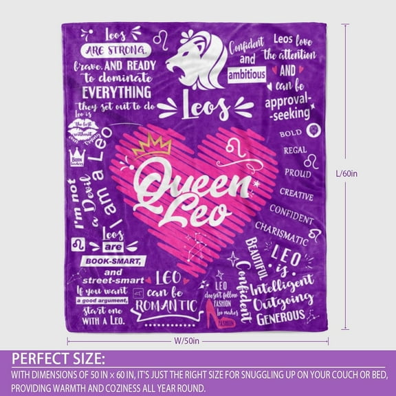 Leo Gifts for Women - Leo Gifts, Leo Gift, Women, Leo Birthday Gifts for Women, Leo Birthday Gift, Leo Zodiac Gifts, Gifts for Leo Women Throw Blanket 50" × 60"