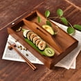 thumbnail image 1 of Bandeja de madera, 33x22x9cm Bandeja rectangular de madera Bandeja de sushi Plato de sushi de madera Rendimiento finamente afinado Jadeshay A, 1 of 8