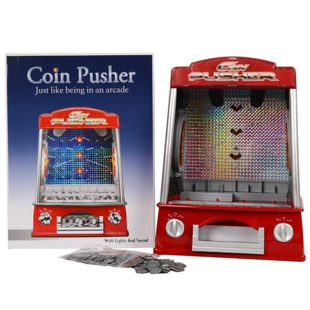 Mini Coin Pusher Arcade Game Machine , Lights and Sounds,150 Play