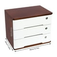 thumbnail image 2 of 3-Tier Countertop Wooden Desk Organizer with Lockable Drawers Storage Cabinet File Cabine, 2 of 9