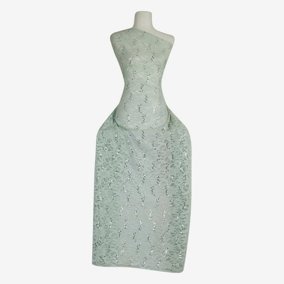 Zelouf Stretch Trans Lace , Sewing, DIY, Crafts Fabric by the Yard, Frosty Mint, 3 Yard