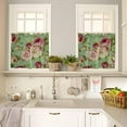thumbnail image 3 of Peony Flower Curtain Tiers Valance, Abstract Floral Print Vintage Farmhouse Decoration Short Rod Pocket Window Treatment for Living Room, Bedroom, Kitchen, Bathroom, 2 Panel, 27.5" W x36 L, 3 of 5