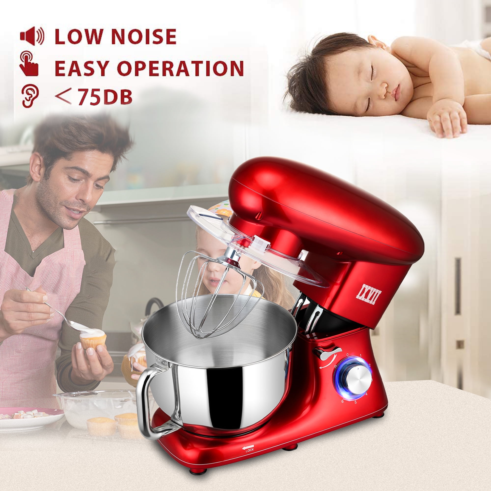 Buy HOWORK Stand Mixer, 8L 1500W Food Mixer, Multi Functional Kitchen  Electric Mixer with Dough Hook, Whisk, Beater (8L, White) Online at  desertcartINDIA