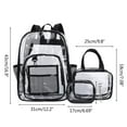 thumbnail image 2 of Mochila Transparente, Juego De 3, Mochila Escolar Impermeable De PVC Con Correas Ajustables, Material Duradero, Fácil De Limpiar, Amplias Ocasiones Para Estudiantes, 2 of 7