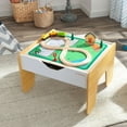thumbnail image 6 of KidKraft Reversible Wooden Activity Table with Board and Train Set, Gray & Natural, for Ages 3+ Years, 6 of 8