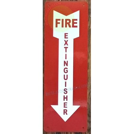 FIRE EXTINGUISHER WITH ARROW DOWN FIRE AND SAFETY SIGN (4 X 12,WHITE,ALUMIUM) -ref16822