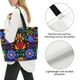 thumbnail image 3 of Balery Colorful Floral Bolsa Tote Estilo Estético con Cremalleras, Bolsa de Hombro, Bolsa de Compras Grande y Plegable, 3 of 8