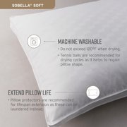 Sobel Westex Hotel Sobella Soft Side Sleeper Pillow | Luxury Hotel & Resort Quality, 300TC 100% Cotton | Down-Like Fill, Gentle Support, Plush, Queen (1 Pack)