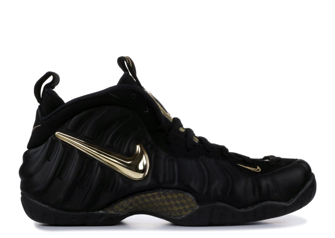 mens black and gold foamposites