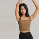 thumbnail image 1 of FPS-Chaleco deportivo con copa semifija, sujetador deportivo colgante de Color contrastante, ropa interior Sexy de cintura expuesta para Yoga, con rosca Naked Sense, 1 of 3