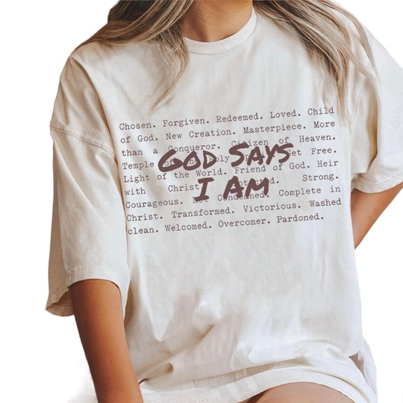 God Says I Am T-Shirt – Christian Faith Affirmation Shirt, Religious Bible Verse Tee, Inspirational Unisex Cotton Top