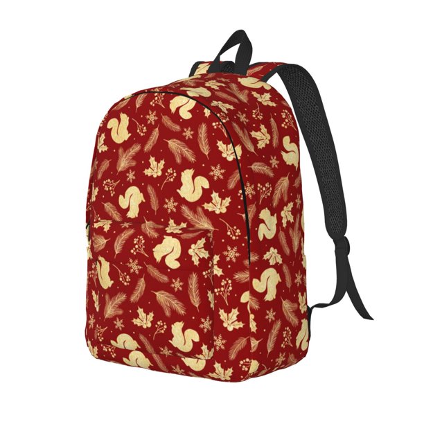 Easygdp Golden Squirrels Holiday Mochila de Lona Resistente para Laptop, Compatible con Laptops de 15 a 17 pulgadas, Ideal para Escuela, Trabajo y Viajes-Small