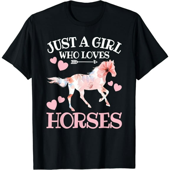 Just A Girl Who Loves Horses Teen Girls Horse Lover T-Shirt