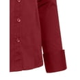 thumbnail image 5 of J. METHOD Women's Button Down Shirt Long Sleeve Roll Up Stretch Collar Office Work Formal Casual Basic Blouse Top NEWT04 Burgundy 3X, 5 of 5