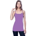 thumbnail image 3 of Essential Basic Women Value Pack Long Camisole Cami - H Gray, Light Olive, Dusty Lavender, Black, Small, 3 of 5