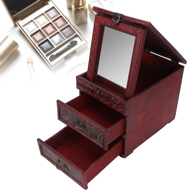 Cajón De Almacenamiento De Joyas, Caja Del Tesoro De Estilo Chino, Tocador Para El Hogar Para Cosméticos Y Joyas