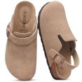 thumbnail image 3 of AComwarm Sabots en Daim pour Femmes avec Sangle Réglable Semelle en Liège Mules en Cuir Chaussons Unisexes Confortables Chaussures de Pommes de Terre, 3 of 5
