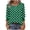 Army Green, variant on Women's Polka Dot Print Button Up T-Shirt 3/4 Sleeve Round Neck Casual Top Spring Summer Vacation Beach Shirt, Black XXL