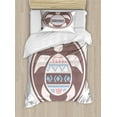 thumbnail image 1 of Turtle Duvet Cover Set Twin Size, Tribal Animal Composition with Angled Lines and Triangles Silhouette of a Turtle, Decorative 2 Piece Bedding Set with 1 Pillow Sham, Multicolor, by Ambesonne, 1 of 3