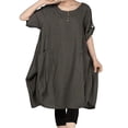 thumbnail image 1 of Vestido suelto femenino Minnieouse Casual Color sólido hasta la rodilla Verde oscuro SG, 1 of 5
