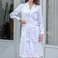 thumbnail image 3 of Womens Scrub Jacket Professional Lab Coat Long Sleeve Multi Pocket Medical Uniform White Lightweight Workwear M, 3 of 6