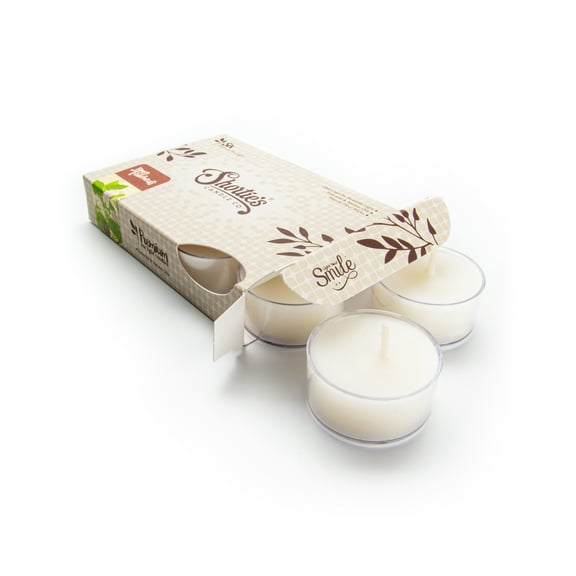 Pinyon & Patchouli Tealight Candles - 6 White Premium Scented Tea Lights - Shortie's Candle Company
