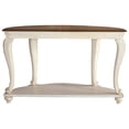 thumbnail image 6 of Bowery Hill Veneers Chipped White and Brown Console Table Rectangular Fixed Shelf 29.88" H x 47.88" W x 19.13" D, 6 of 9