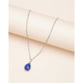 thumbnail image 1 of Silvertone Collier en Forme de Larme avec Pierre de Naissance Bleu Saphir de Septembre, 1 of 1