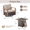 thumbnail image 5 of Luxury Patio Furniture Sets with 50000BTU Propane Fire Pit Table,Patio Swivel Glider Patio Chair with Fire Pit Table Outdoor Conversation Sets for Porch Backyard Balcony, 5 of 14