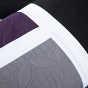 Chezmoi Collection 7-Piece Medallion Patchwork Comforter Set, King, Purple/Black/Gray
