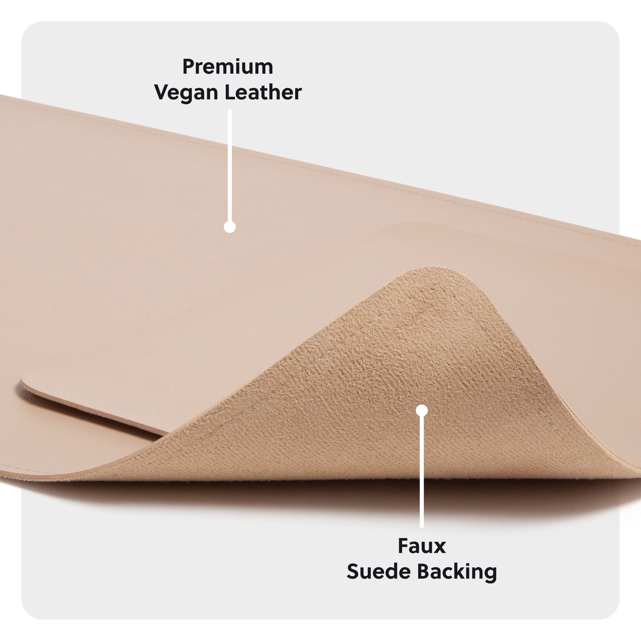 U Brands Desk Pad, Vegan Leather, Non-Slip Backing, 31.5 x 15.7 in., Iced Latte
