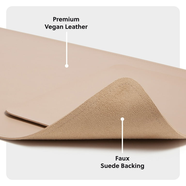 Smead Schreibtischunterlage aus veganem Leder, 23.6 x 13.7 cm – rutschfeste Unterseite aus Velourslederimitat, wasserfest, sattelbraun