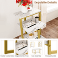 thumbnail image 5 of Baxluxe 3 Pieces Faux Marble Table Set, Modern Rectangle Coffee Table with 2 Side Table, Faux Marble Tabletop and Metal Frame, 3 Pieces Table Sets for Living Room, Apartment, White & Black, 5 of 8