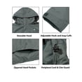 thumbnail image 3 of Little Donkey Andy Men's Waterproof Long Hooded Rain Jacket Outdoor Breathable Rain Shell for Hiking,Golf,Travel Gray Size XXL, 3 of 7