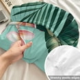 thumbnail image 4 of Cal.King Size Fitted Sheet Set - Tropical 3 Piece Bedding Sets 16" Deep Pocket Fitted Sheet with 2 Pillowcases, Pink Floral Green Palm Leaf Aqua Watercolor Brushed Microfiber Hotel Luxury Bed Sheets, 4 of 9