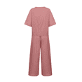 thumbnail image 5 of Bmisegm Women 2 Piece Linen Outfit Sets Cotton Short Sleeve Shirt Wide Leg Trousers Pant Two Pieces Tracksuit 2 Piece Sets Women Outfit XXXXL, 5 of 5