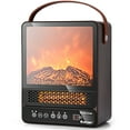 thumbnail image 2 of Costway 1500W Electric Fireplace Tabletop Portable Space Heater w/3D Flame Effect Walnut, 2 of 11