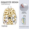 thumbnail image 5 of White Sunflower Backpack for School,Cute School Bag,Schoolbag with Adjustable Shoulder Straps & Padded Back,15"x11.42"x5.5", 5 of 6