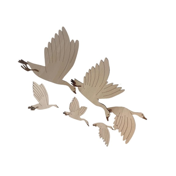 YIEMEEN Pack Of 6 Decorative Cygnet Wood Wall Decoration For Artistic Wall