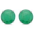thumbnail image 2 of Emerald Stud Earrings Sterling Silver Prong Set (2.50ct), 2 of 2
